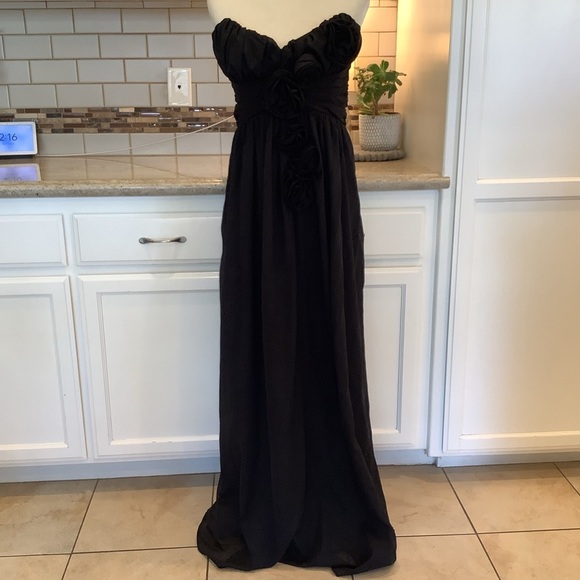 Allen Schwartz Privé Black Strapless Gown Size 12 - Picture 1 of 9